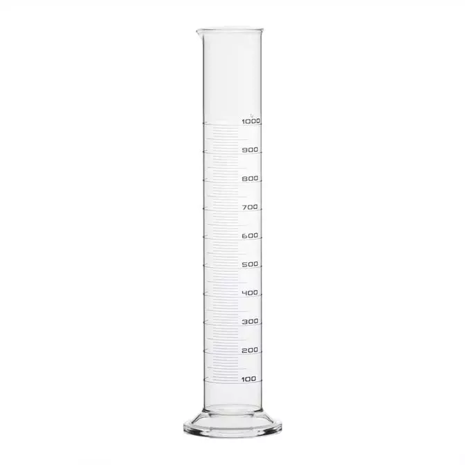 ABGIL Borosilicate Glass Round Base Graduated Measuring Cylinder 1000 ml Capacity, ABG1234