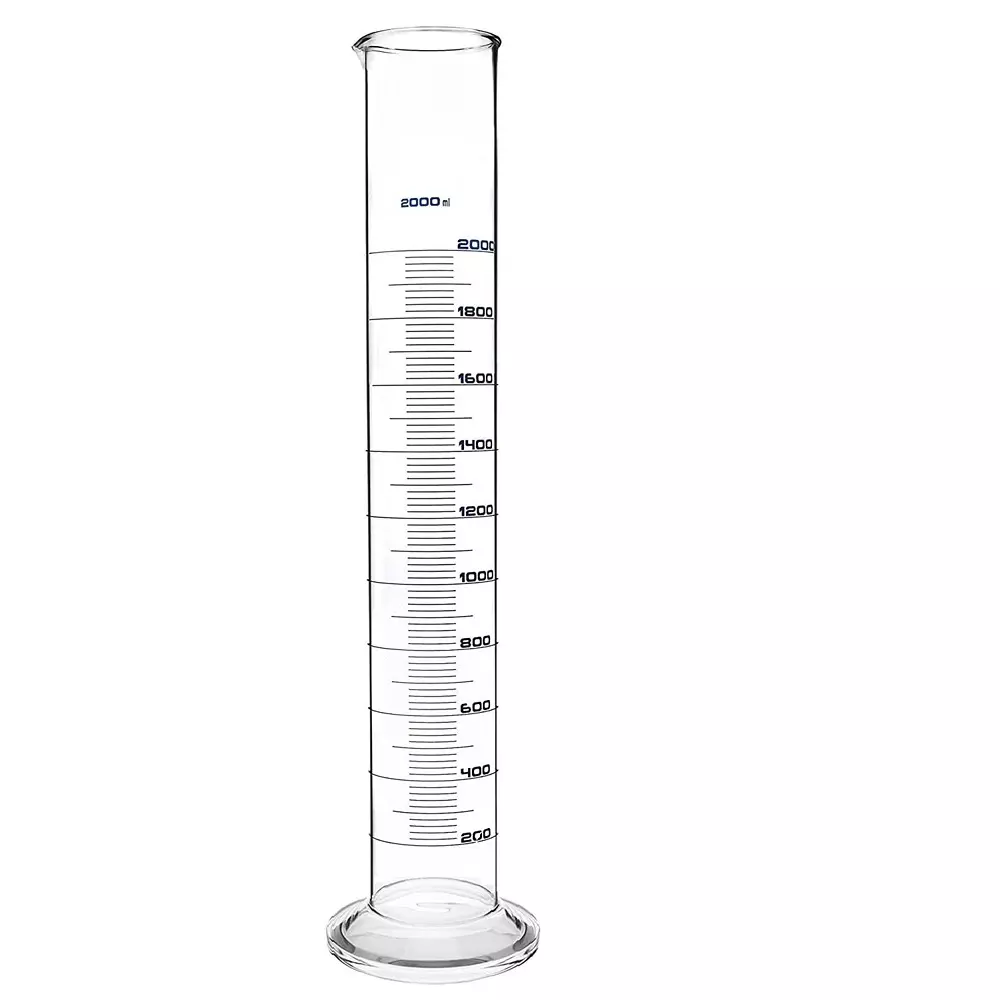 ABGIL Borosilicate Glass Round Base Graduated Measuring Cylinder 2000 ml Capacity, ABG1235