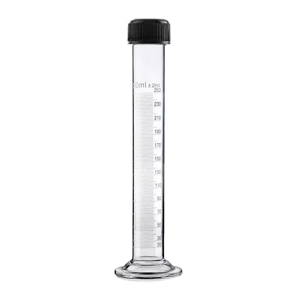 ABGIL Borosilicate Glass Graduated Measuring Cylinder with Screw Cap 250 ml Capacity, ABG1290