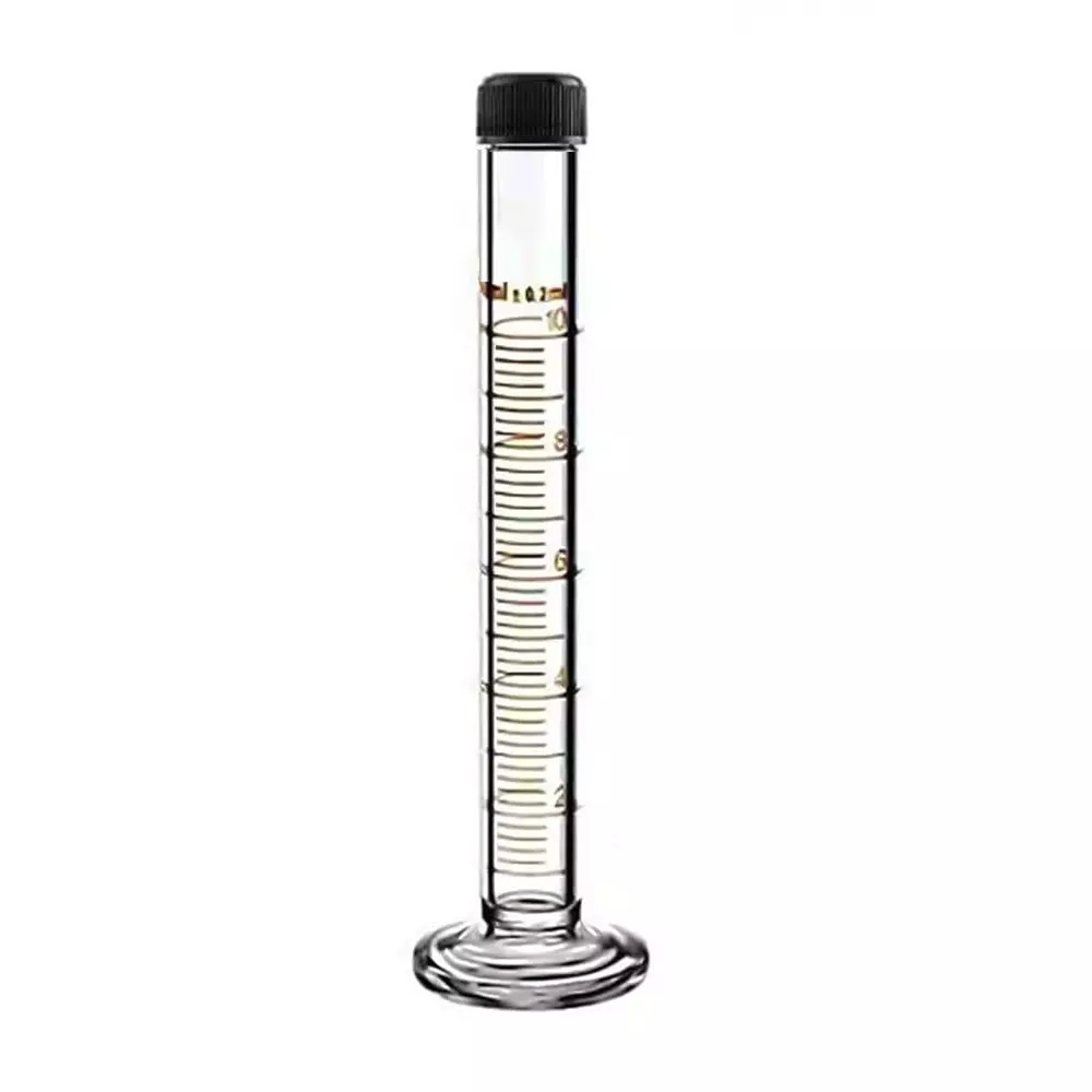 ABGIL Borosilicate Glass Graduated Measuring Cylinder with Screw Cap 10 ml Capacity, ABG1286