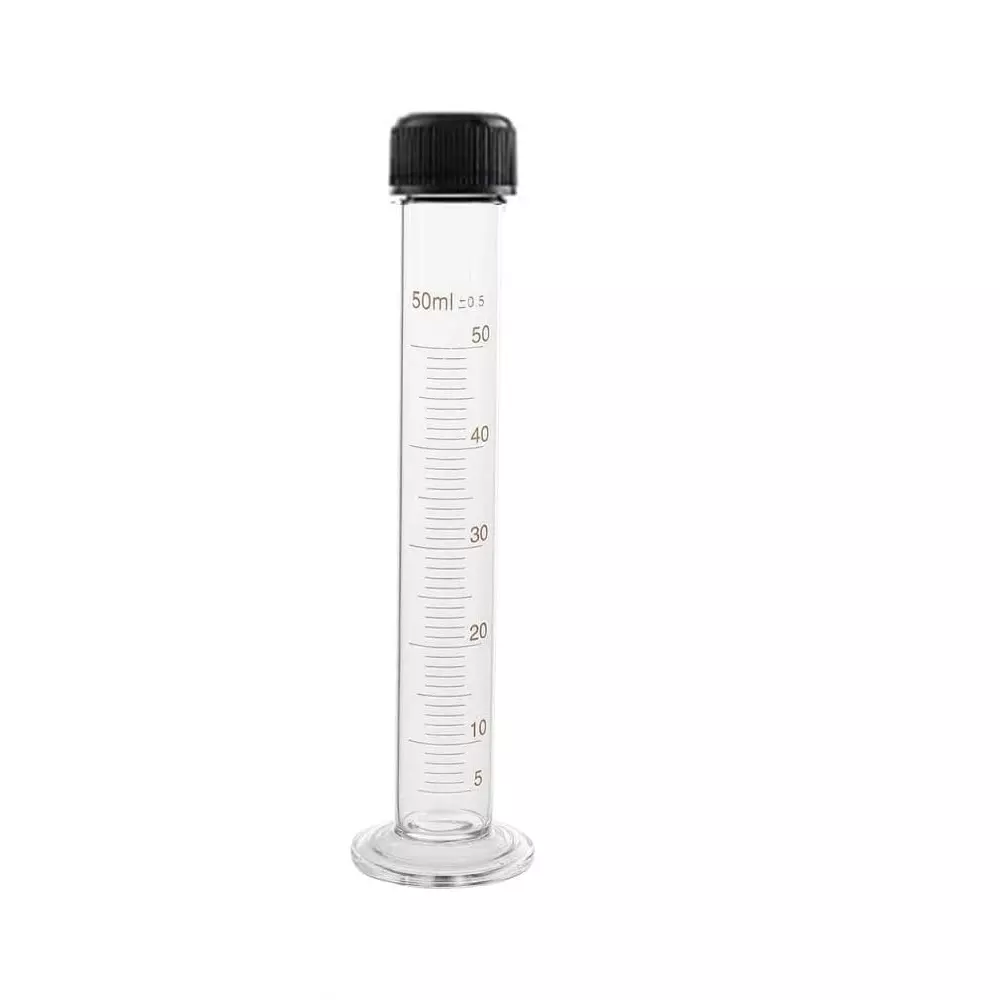 ABGIL Borosilicate Glass Graduated Measuring Cylinder with Screw Cap 50 ml Capacity, ABG1288