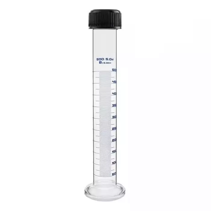 ABGIL Borosilicate Glass Graduated Measuring Cylinder with Screw Cap 500 ml Capacity, ABG1291