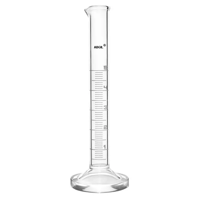 ABGIL Borosilicate Glass Round Base Graduated Measuring Cylinder 5 ml Capacity, ABG1227