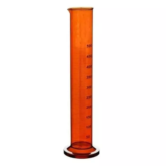 ABGIL Borosilicate Glass Amber Color Round Base Graduated Measuring Cylinder 250 ml Capacity, ABG1242