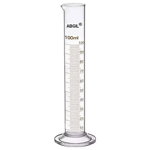 ABGIL Borosilicate Glass Round Base Graduated Measuring Cylinder 100 ml Capacity, ABG1231