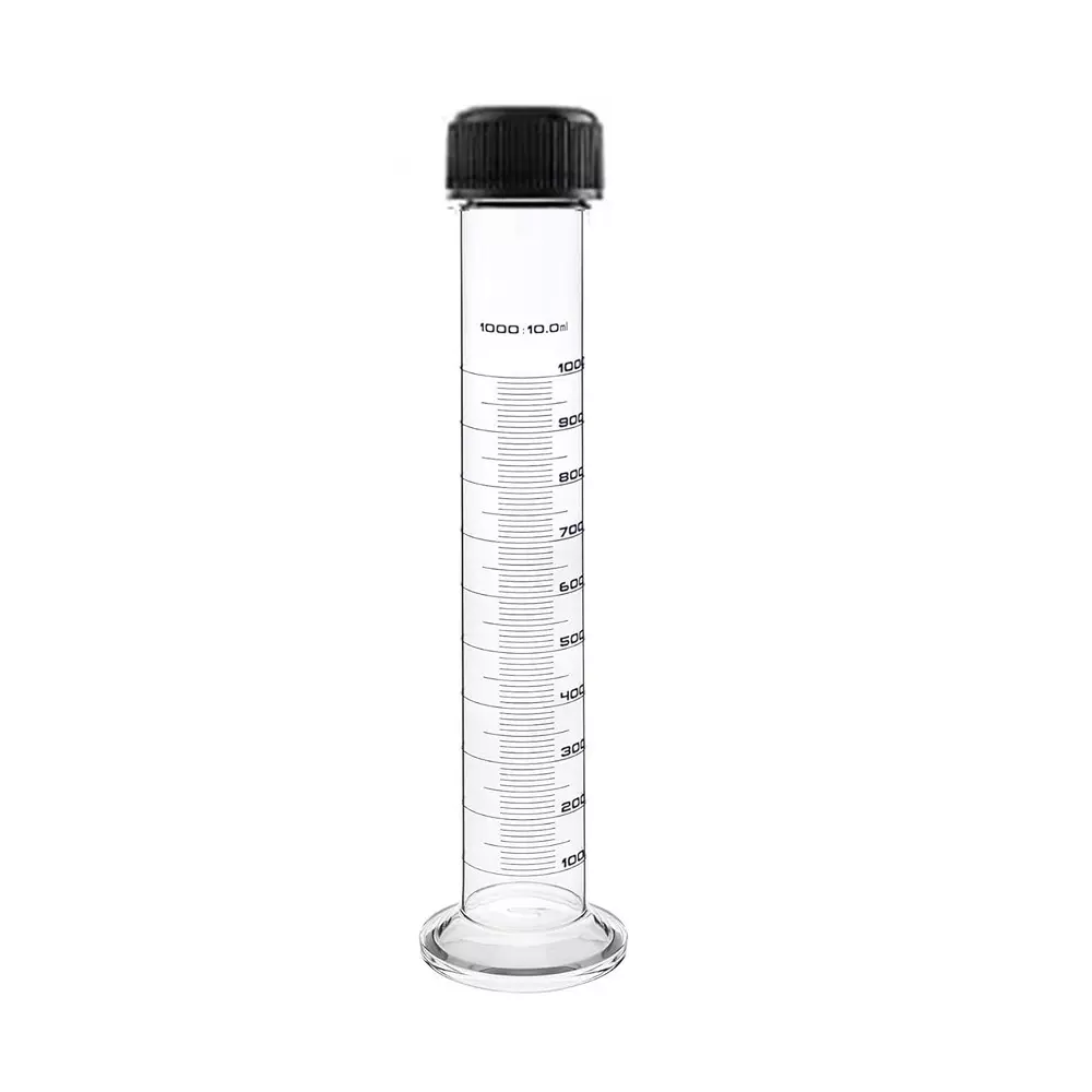 ABGIL Borosilicate Glass Graduated Measuring Cylinder with Screw Cap 1000 ml Capacity, ABG1292