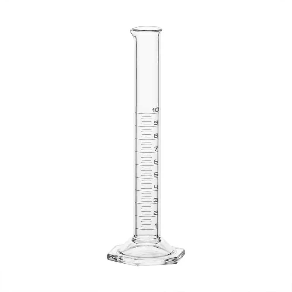ABGIL Borosilicate Glass Hexagonal Base Graduated Measuring Cylinder 10 ml Capacity, ABG1248