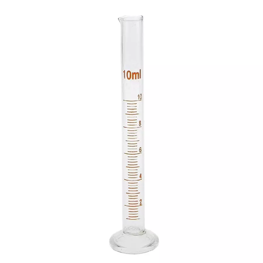 ABGIL Borosilicate Glass Round Base Graduated Measuring Cylinder 10 ml Capacity, ABG1228