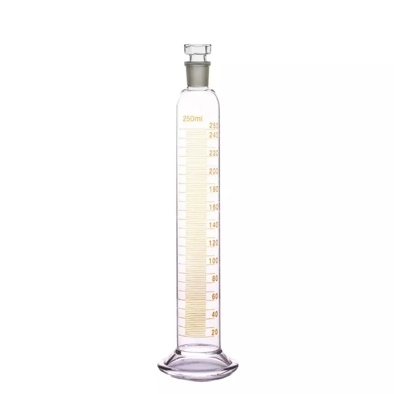 ABGIL Borosilicate Glass Round Base Graduated Measuring Cylinder with Stopper 250 ml Capacity, ABG1272
