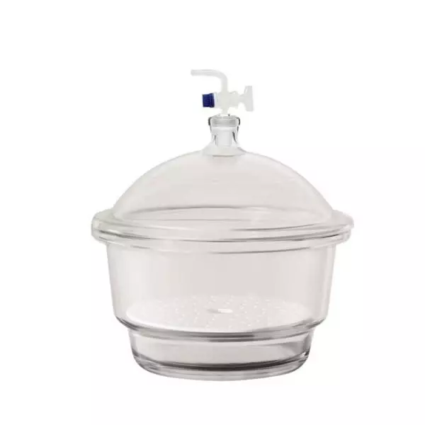 ABGIL Glass Desiccator with Porcelain Plate & Vacuum Stopccock (Spindle) Desiccator Inner Diameter 210 mm Inner Dia, ABG1380
