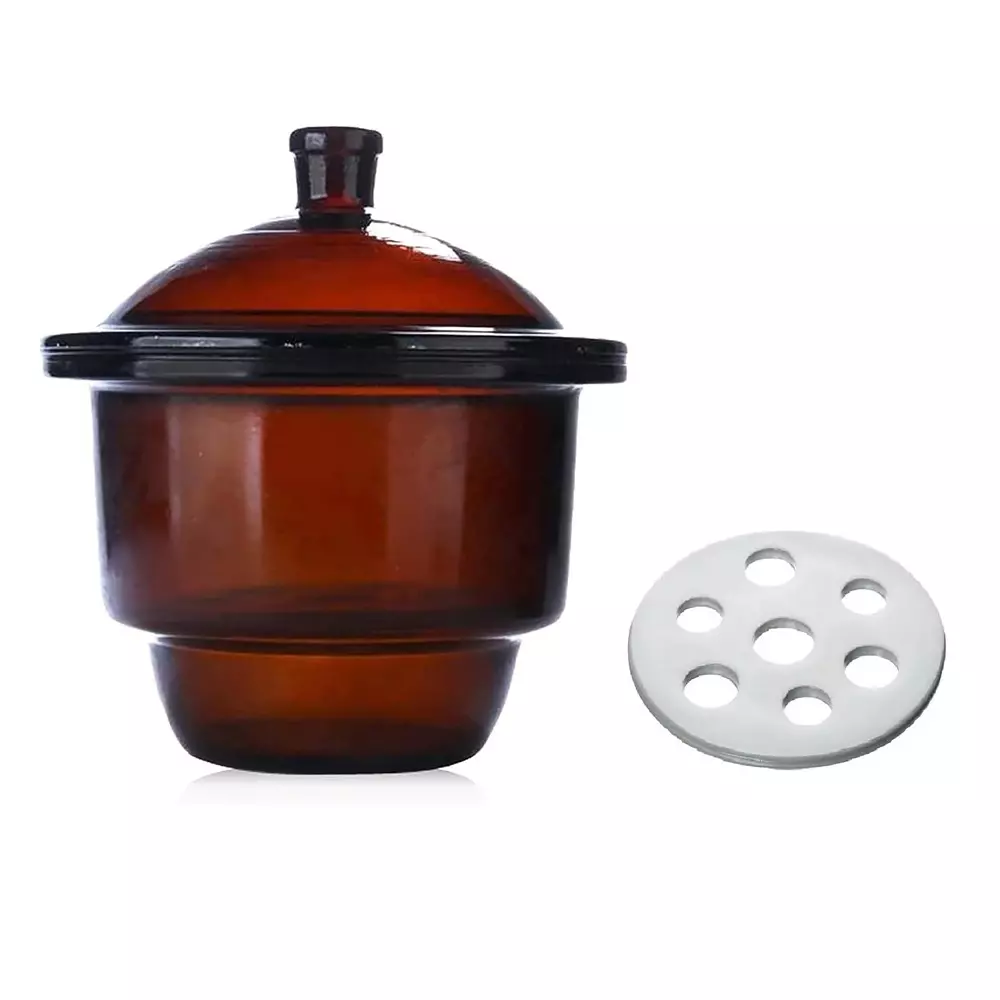 ABGIL Amber Color Glass Desiccator with Porcelain Plate 210 mm Inner Dia, ABG1352