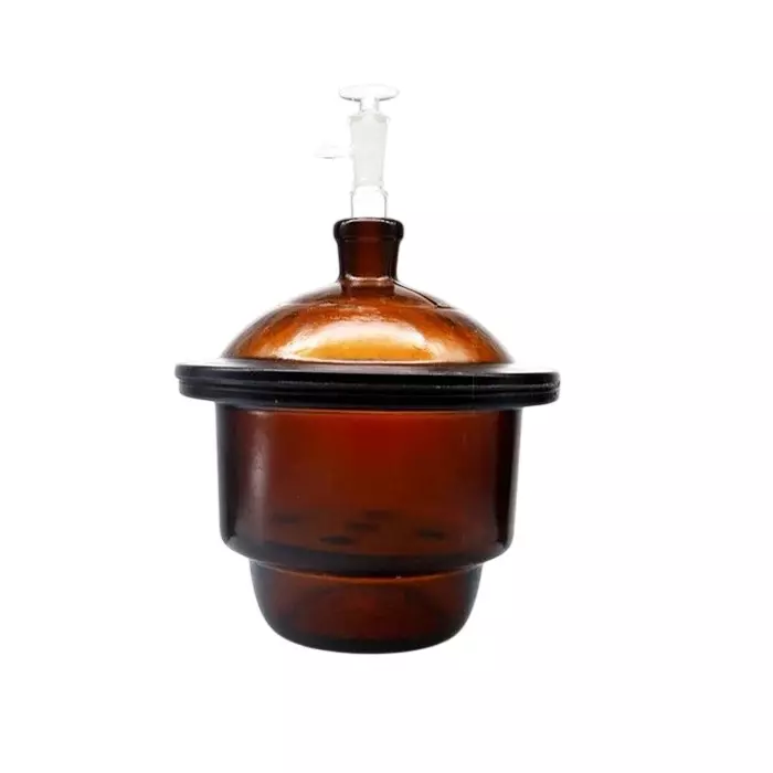 ABGIL Amber Color Glass Desiccator with Porcelain Plate & Vacuum Stopccock Desiccator Inner Diameter 210 mm Inner Dia, ABG1368