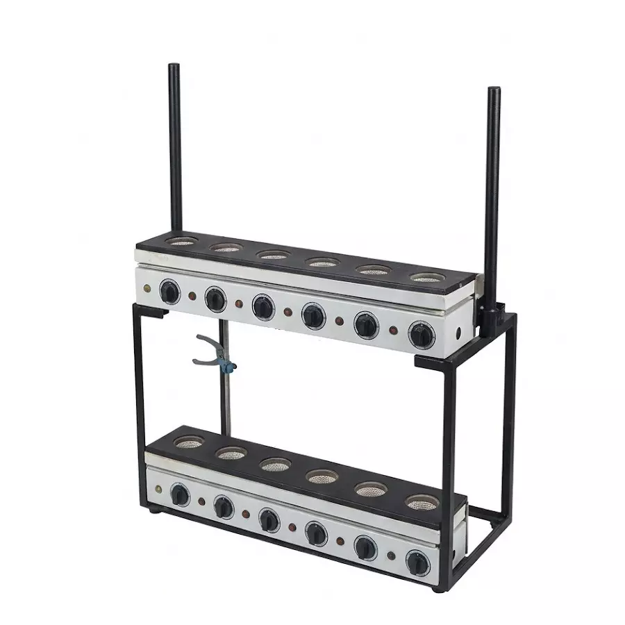 Vesca VSLI-170 Kjeldahl Distillation Unit Without Glass Parts and Clamps 6 Test Mantle Capacity and 6 Energy Regulators, KEM-8