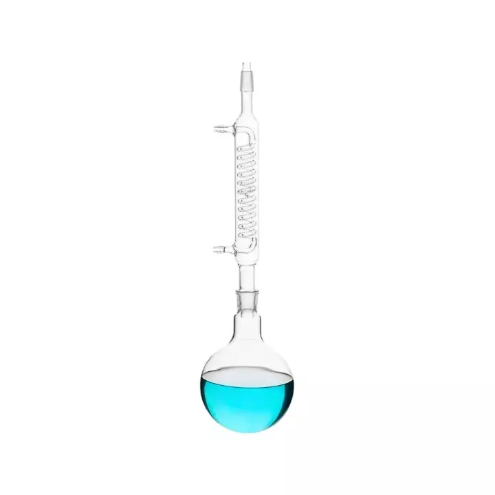 ABGIL Borosilicate Glass Reflux Assembly, Round Bottom 500 ml Flask Capacity, 250 mm Coil Condenser Length, ABG3782