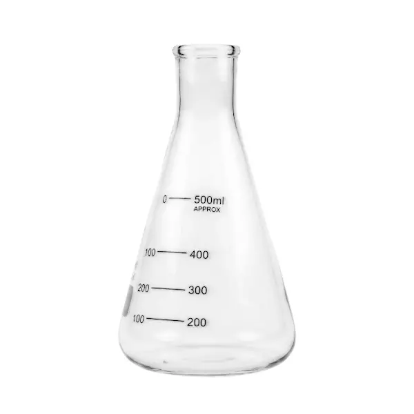 Bysafe 500 ml Conical Flask Clear Borosilicate Glass 3.3 for Laboratories, OMG29-2 (Pack of 2)