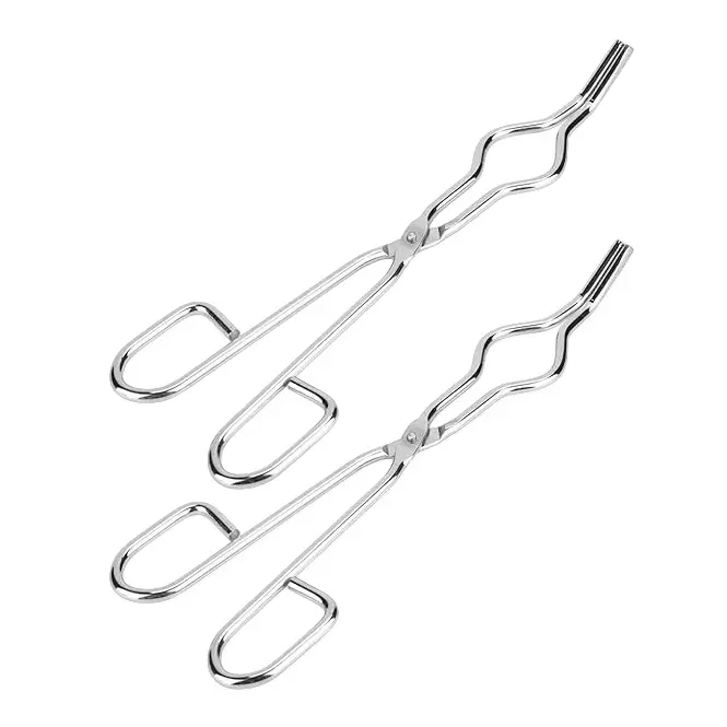 Bysafe 10 inch (254 mm) Crucible Tong Stainless Steel Body for Holding Hot Crucibles, Evaporating Dishes Or Flasks, OM112-10 (Pack of 2)