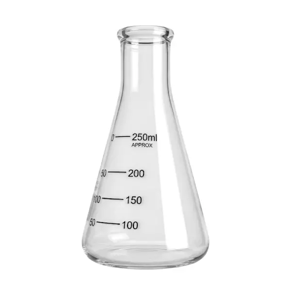 Bysafe 250 ml Conical Flask Clear Borosilicate Glass 3.3 for Laboratories, OMG28-2 (Pack of 2)