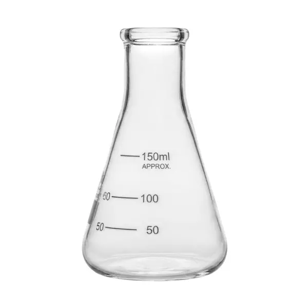 Bysafe 150 ml Conical Flask Clear Borosilicate Glass 3.3 for Laboratories, OMG27-2 (Pack of 2)