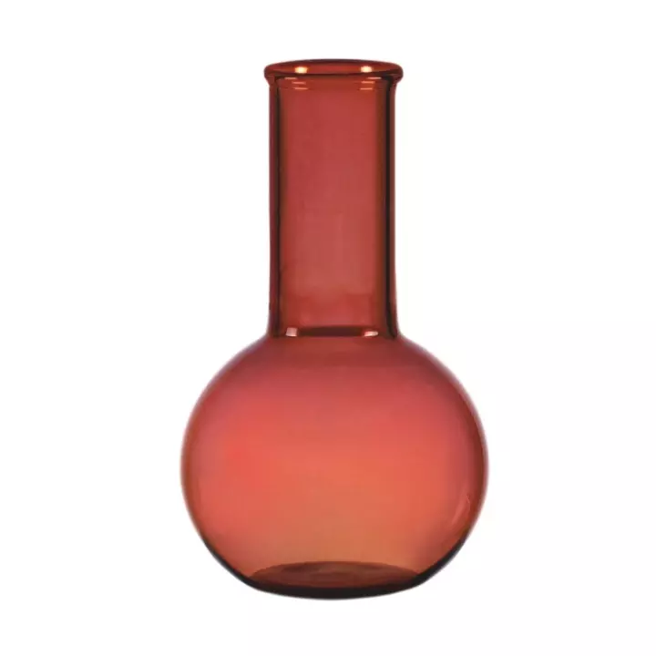 ABGIL Flat Bottom Boiling Flask Borosilicate Glass Amber With Rim 1000 ml Capacity, ABG1701