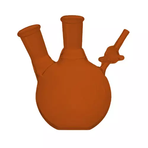ABGIL 5 L Schlenk Boiling Flask Flat Bottom Amber 2 Neck Heavy Wall with Interchangeable Joint, SFB-313-13