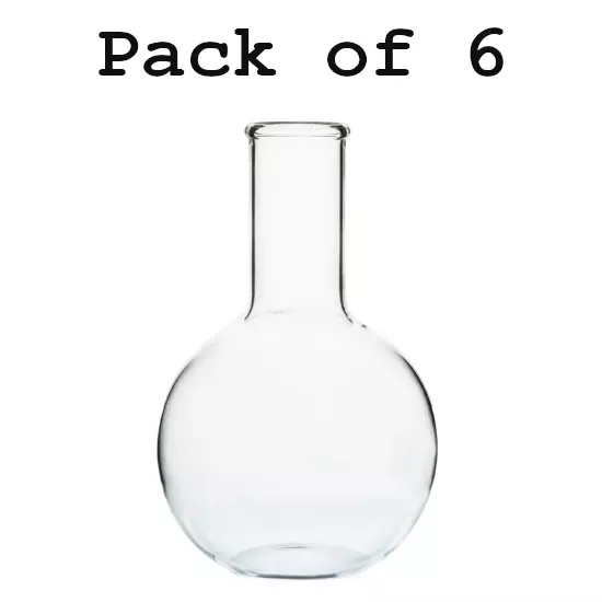 NSAW 150 ml Flat Bottom Boiling Flask With Beaded Rim, Single Neck, 122/4 (Pack of 6)