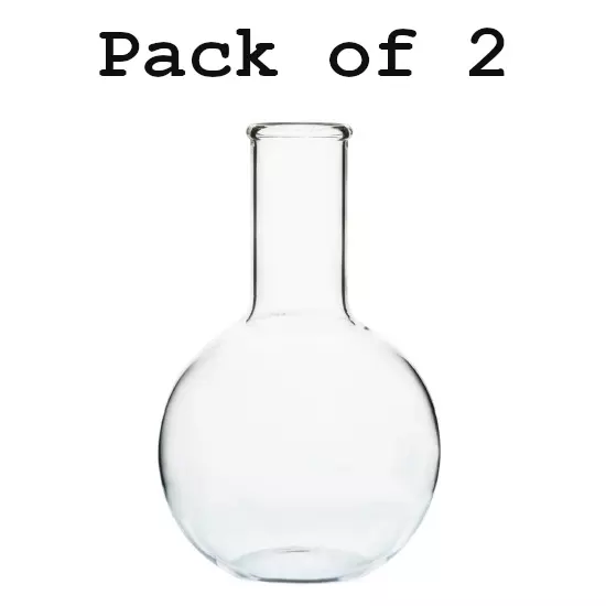 NSAW 1 L Flat Bottom Boiling Flask With Beaded Rim, Single Neck, 122/7 (Pack of 2)