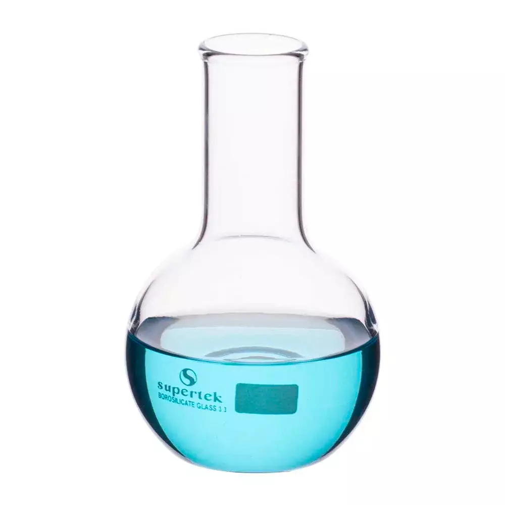 Supertek 6 L Flat Bottom Flask Clear Borosilicate Glass 3.3 with ISI Marked, 15.108.6000IS