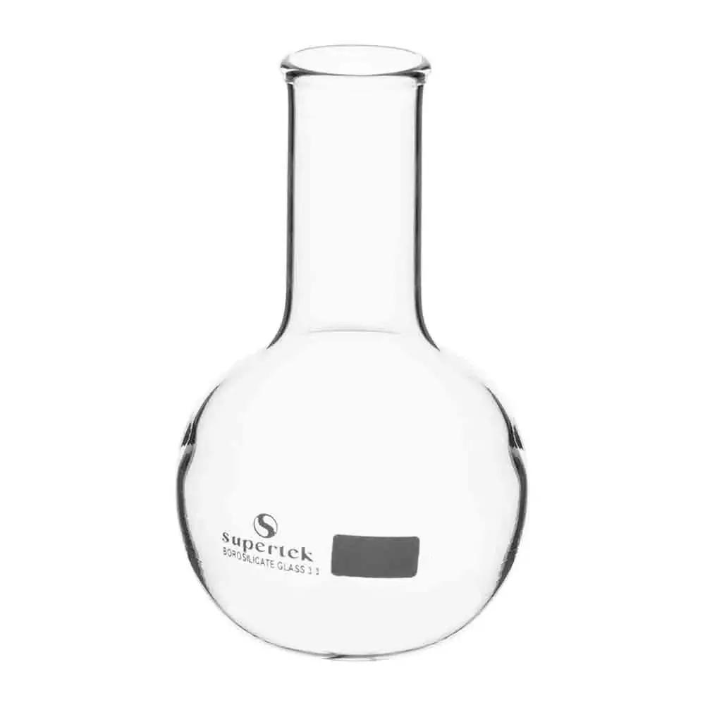 Supertek 6 L Flat Bottom Flask Clear Borosilicate Glass 3.3 with ISI Marked, 15.108.6000IS