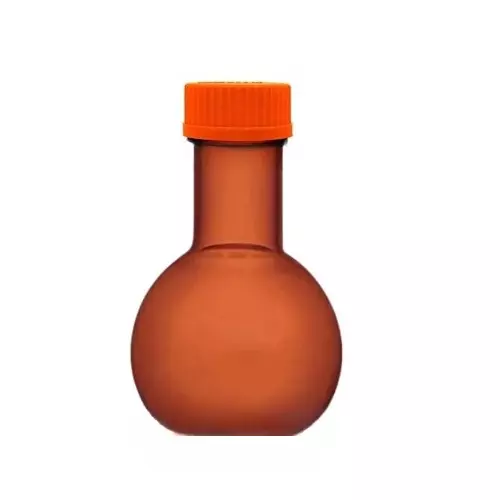 ABGIL Flat Bottom Boiling Flask Borosilicate Glass Amber With Screw Cap 250 ml Capacity, ABG1823