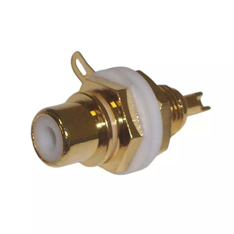 MULTICOMP PRO White Chassis Mount Gold Plated Phono (Rca) Female Jack, PSG01717 (Pack of 500)