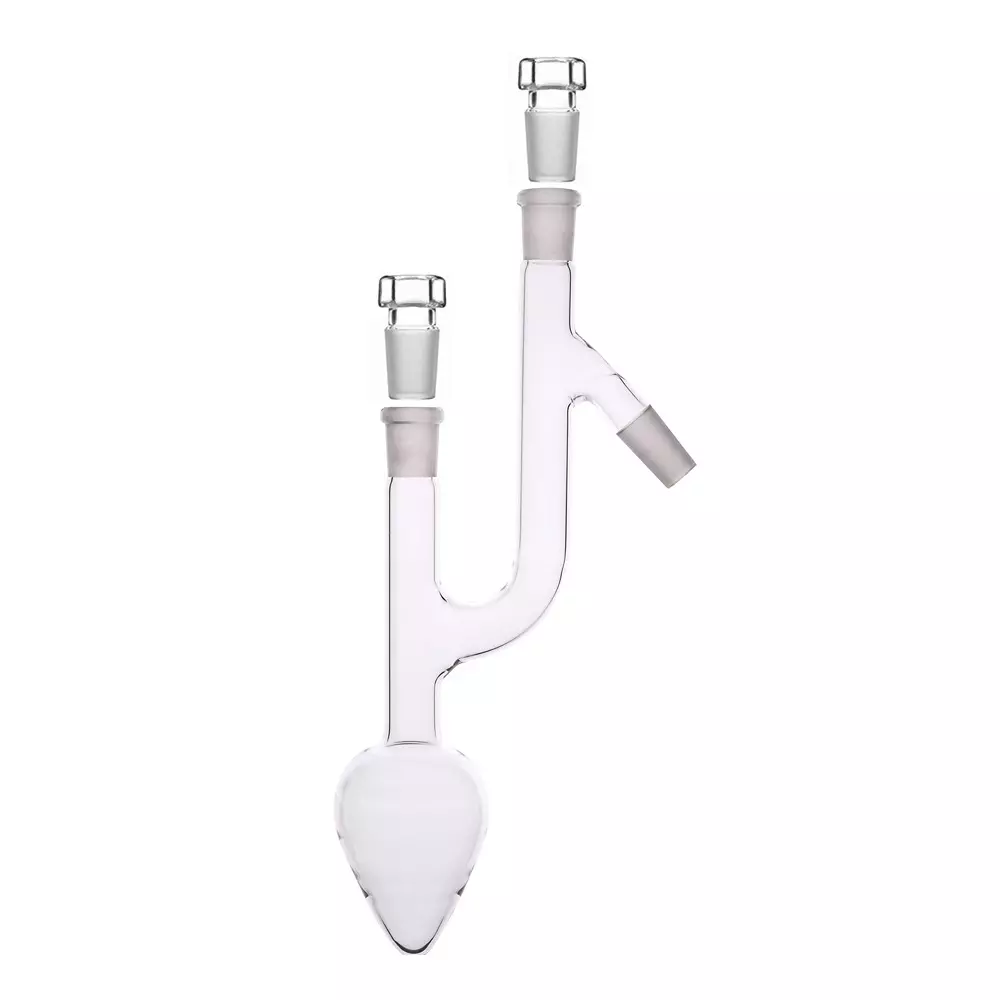 ABGIL Borosilicate Glass Flask Pear Shape, Claisen with Interchangeable Stopper for Heads, 2000 ml Capacity, Center Neck Socket Size B-34(34/35), Side Neck Socket & Cone Size B-24(24/29), ABG2446