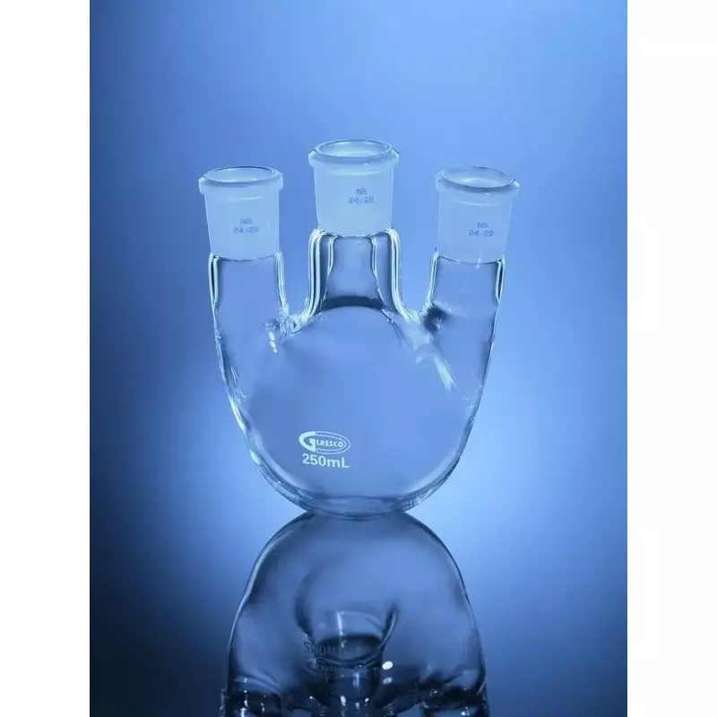 Glassco 50 ml Transparent Round Bottom 4 Parallel Necks Flask, 061.240.00