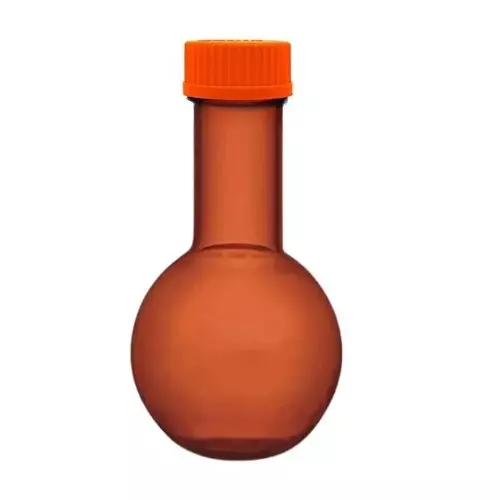 ABGIL Round Bottom Boiling Flask Borosilicate Glass Amber With Screw Cap 1000 ml Capacity, ABG1813