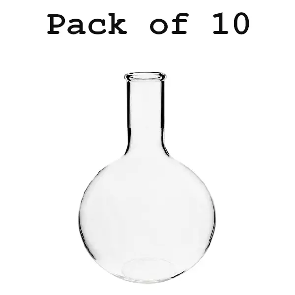 NSAW 25 ml Round Bottom Boiling Flask With Beaded Rim, Single Neck, 121/1 (Pack of 10)