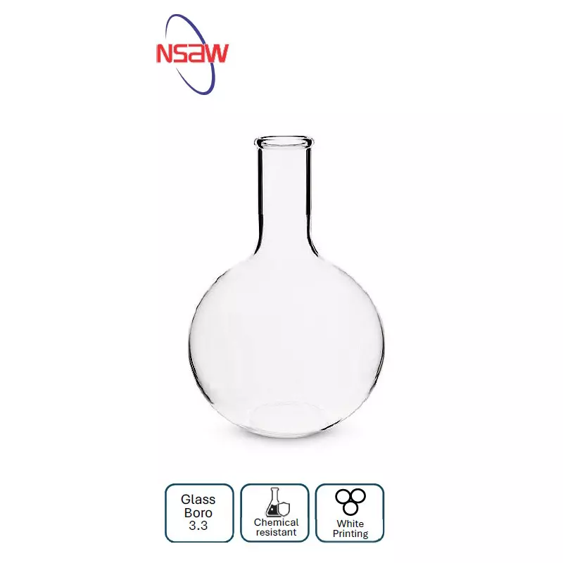 NSAW 3 L Round Bottom Boiling Flask With Beaded Rim, Single Neck, 121/9 (Pack of 2)