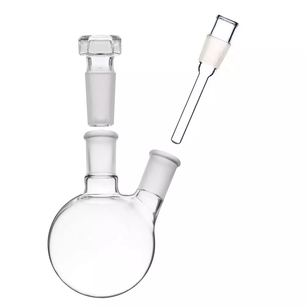 ABGIL Round Bottom Boiling Flask Borosilicate Glass Two Necks with Thermometer Pocket Adapter 20000 ml Capacity, Center Neck Socket Size B-34(34/35), ABG2088