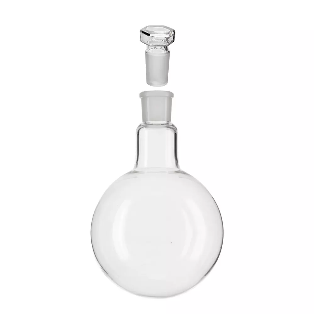 ABGIL Round Bottom Boiling Flask Borosilicate Glass With Socket & Stopper 2000 ml Capacity B-40(40/45) Socket Size, ABG1716