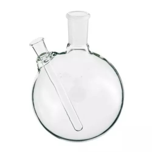 ABGIL 100 ml Boiling Flask Round Bottom Transparent 2 Neck with Thermometer Pocket for Side Neck Joints, FB-304-02
