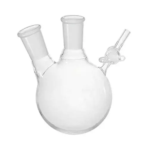 ABGIL 2 L Schlenk Boiling Flask Round Bottom Transparent 2 Neck Heavy Wall with Interchangeable Joint, SFB-312-11