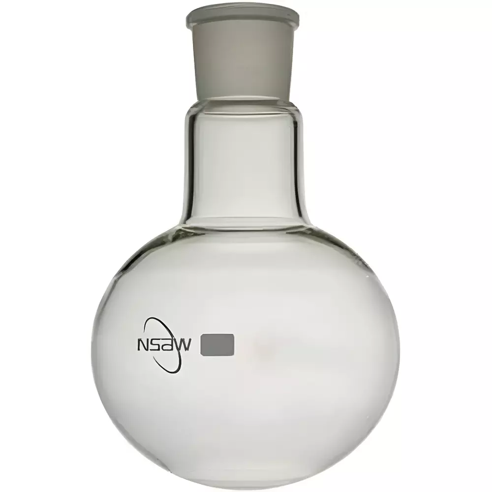 NSAW Round Bottom Boiling Flask 250 ml Single Neck 24/29 Socket Size Borosilicate Glass Transparent (Pack of 10)