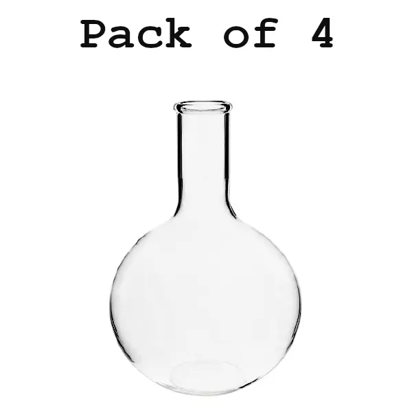 NSAW 250 ml Round Bottom Boiling Flask With Beaded Rim, Single Neck, 121/5 (Pack of 4)