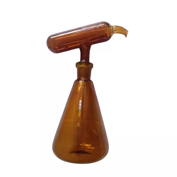 ABGIL Borosilicate Glass, Amber Color Automatic Tilt Measure with Interchangeable Joint & Reservoir, Tilt Capacity 20 ml, Flask Capacity 250 ml, ABG723