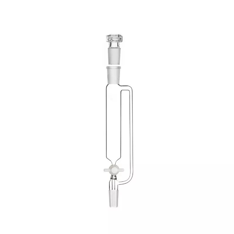 ABGIL Borosilicate Glass Pressure Equalizing Funnel, Cylindrical with PTFE Stopcock, 100 ml Capacity, Socket Size B-19(19/26), Cone Size B-19(19/26), ABG3089