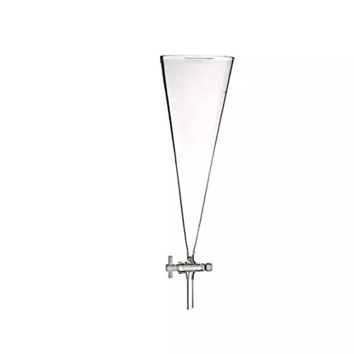 ABGIL Borosilicate Glass Separating Funnel Hopper Shape with PTFE Stopcock, 50 ml Capacity, ABG2766