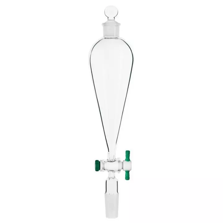 ABGIL Borosilicate Glass Separating Funnel Pear Shape with Joint, PTFE Stopcock (Plug) for Viscous Liquid, 50 ml Capacity, Cone Size B-19(19/26), ABG2809