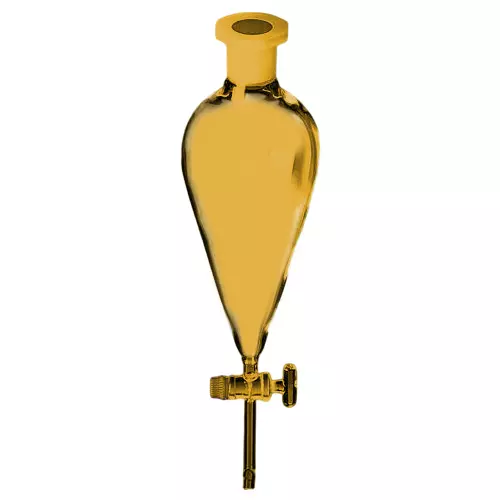ABGIL Separating Funnel Pear Shape with Interchangeable Stopper Glass Stopcock & Graduation 60 ml Amber Borosilicate Glass, FSP-AC-405-02