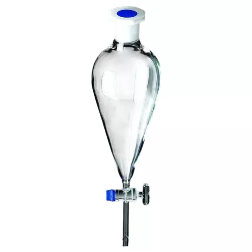 ABGIL Separating Funnel Pear Shape with Interchangeable Stopper Glass Stopcock & Graduation 2 L Transparent Borosilicate Glass, FSP-T-405-07