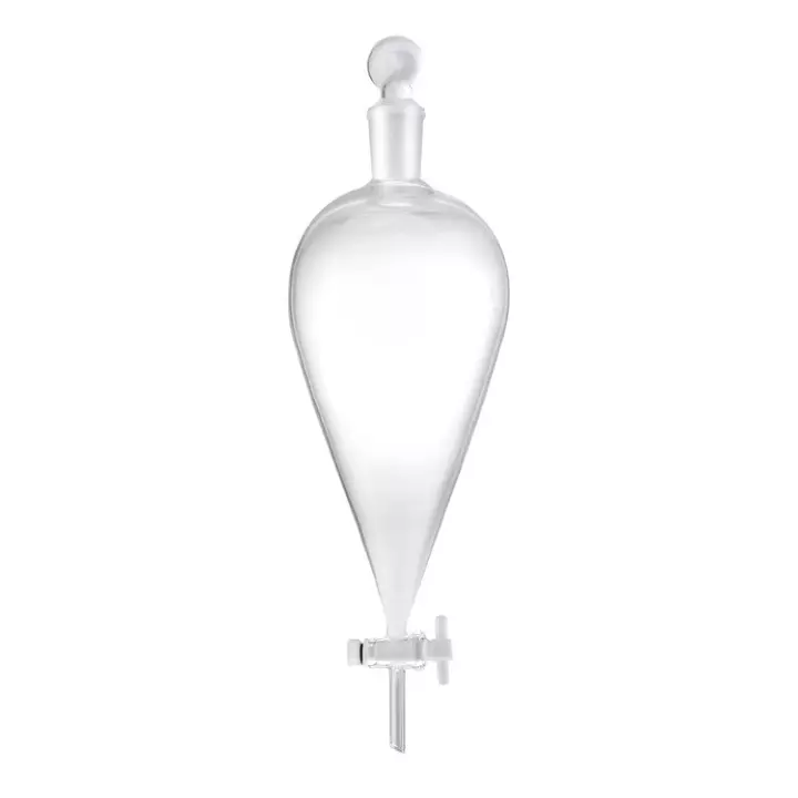 ABGIL Borosilicate Glass Separating Funnel Pear Shape with PTFE Stopcock for Viscous Liquid, 5000 ml Capacity, ABG2746