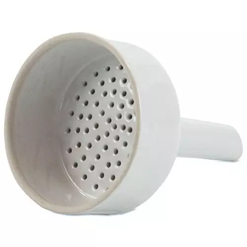 WKM 76.2 mm (3 Inch) Top Diameter White Buchner Funnel with Long Stem for Laboratories KT102B