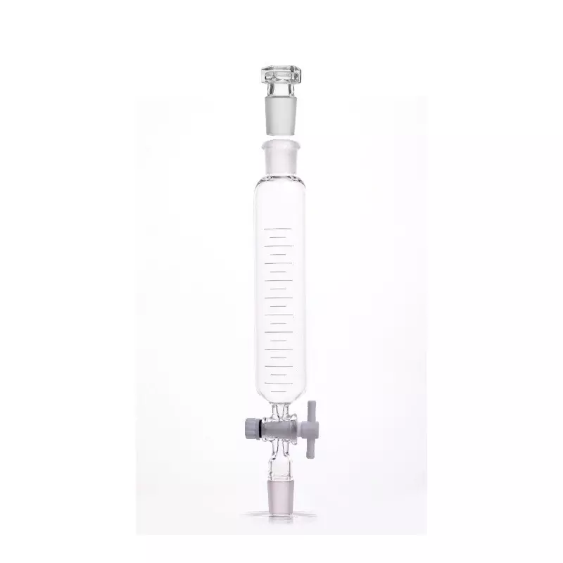 ABGIL Borosilicate Glass Graduated (Scale) Dropping Funnel Cylindrical with Joint, PTFE Stopcock (Plug), 250 ml Capacity, Cone Size B-24(24/29), ABG2907